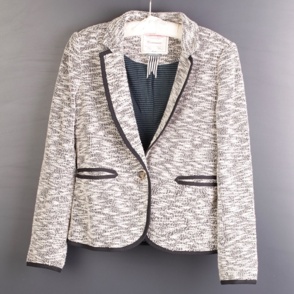 Anthropologie Cartonnier Black and White Blazer, 8